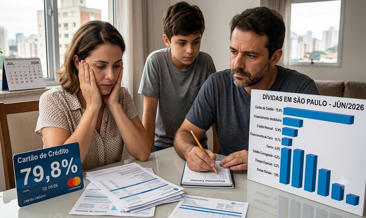 Familia ajusta ao orçamento para não atrasar as contas.